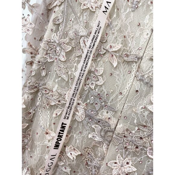 Mac Duggal Floral Applique Gown Pink Size 10 Formal Maxi Dress NWT - Picture 8 of 10